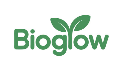 Bioglow Logo Featuring Organic Leaves