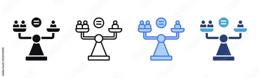 Poster Impartiality icon sheet multiple style collection