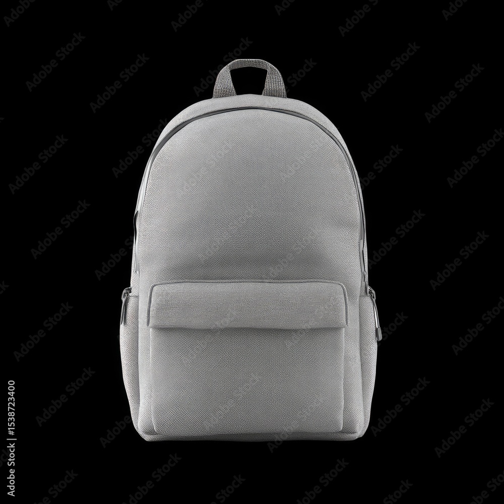 Aufkleber stylish gray backpack featuring multiple zipper compartments and padded design, perfect for students