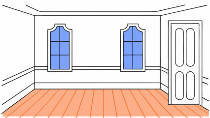 Empty Room with Hardwood Floor and Windows