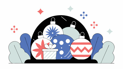 Festive Christmas Ornaments and Gift