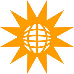 Orange World abstract concept design. retro futuristic design element. Vector de un mundo en concepto abstracto.