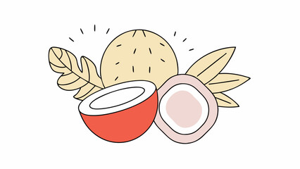 Tropical Coconut with Leaves