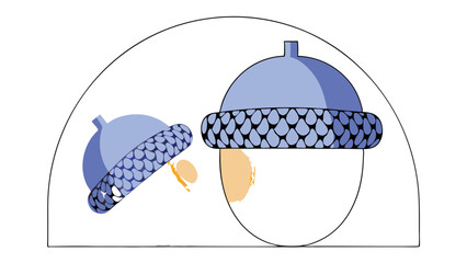 Abstract Acorn Illustration