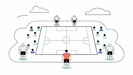 Soccer Field, Players and Spectators