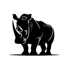 Fototapeta premium Rhino Silhouette Powerful Wildlife Vector Graphic