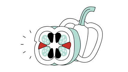 Cut Bell Pepper Illustration