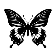Elegant Butterfly Silhouette Nature Inspired Vector Graphic