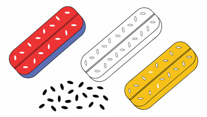Isometric Colorful Sweet Biscuits with Seeds
