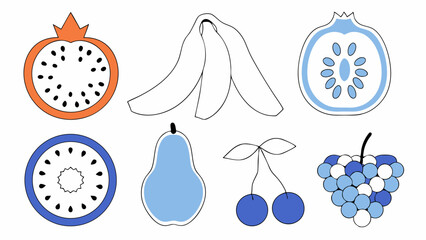 Colorful Flat Lay Fruit Illustration