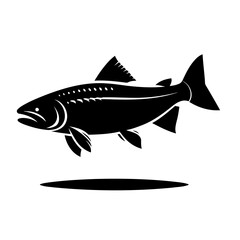 Salmon Fish Silhouette Vector Graphic