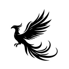 Obraz premium Phoenix Black Silhouette Bird Of Legend