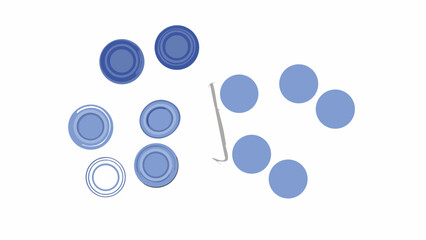 Abstract Blue Circles and Cropped Crowbar