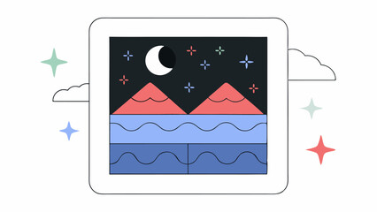 Night Landscape in a Frame