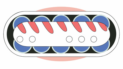 Abstract Stylized Hot Dog Illustration