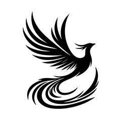 Obraz premium Phoenix Silhouette Of Mythical Bird In Flight