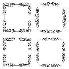 Whimsical Decorative Vector Floral Border Packs
