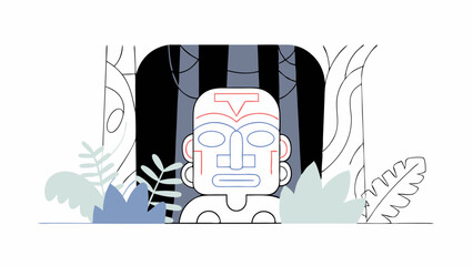 Tribal Mask in the Jungle