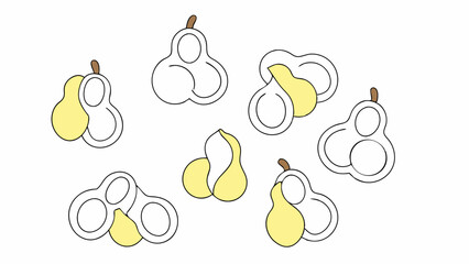 Cutout Pears  A Simple Illustration