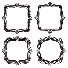 Delicate Decorative Vector Floral Frames Set Collection
