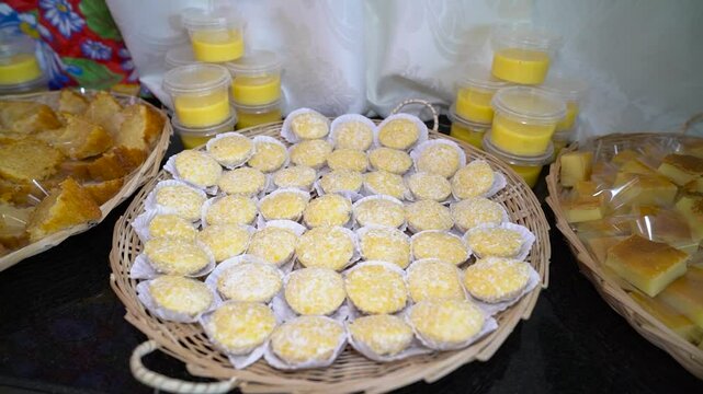 typical foods of the June festival, cakes, cheesecake and cornmeal, Saint John's festival