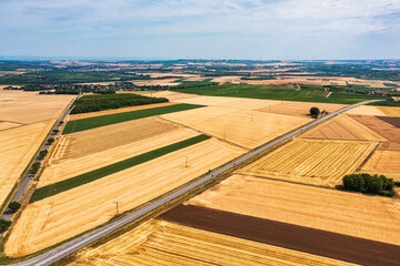 A bird's-eye view of grain fields in Rheinhessen