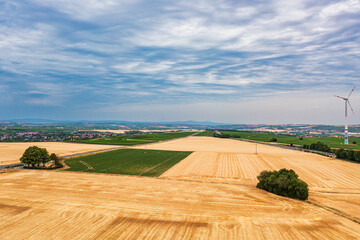 A bird's-eye view of grain fields in Rheinhessen