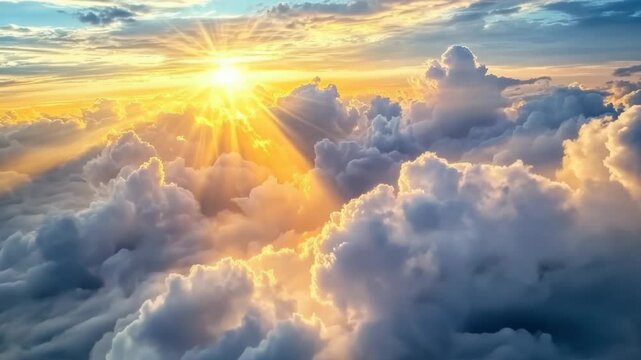 The sun shining brightly through the clouds, a sign of hope and optimism