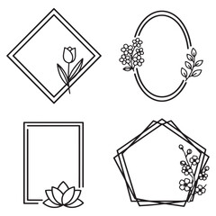 Simple Decorative Vector Floral Border Packs
