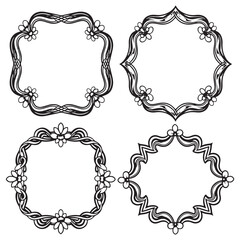 Clean Decorative Vector Floral Frames Set Collection
