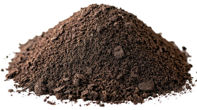 Mound of dark, rich soil on dark background