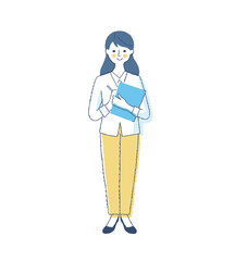 書類を持っている笑顔のビジネスウーマン