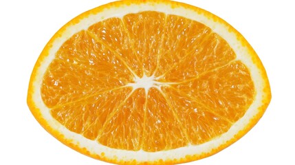 Fresh Slice of Orange on Clean White Background for Food Photography