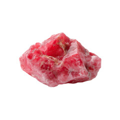 raw crystalline rhodonite mineral isolated white or transparent background 