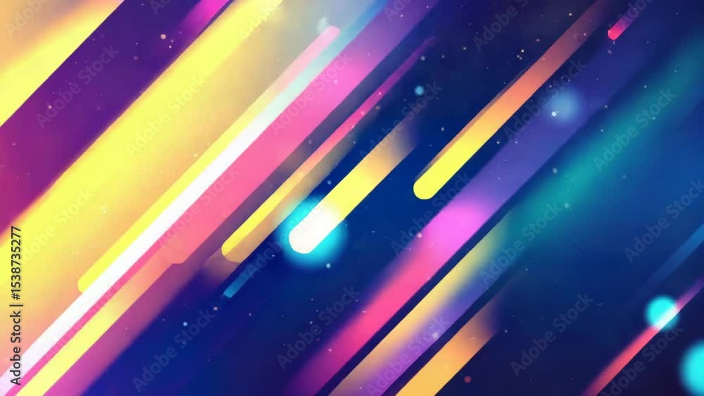 Poster a vibrant and bright light display on a colorful background