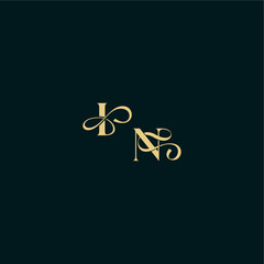 wedding logo initial bold concept design letter elegant and curvy style monogram IN
