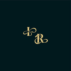 wedding logo initial bold concept design letter elegant and curvy style monogram IR