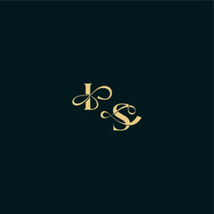 wedding logo initial bold concept design letter elegant and curvy style monogram IS