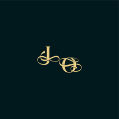 wedding logo initial bold concept design letter elegant and curvy style monogram JO