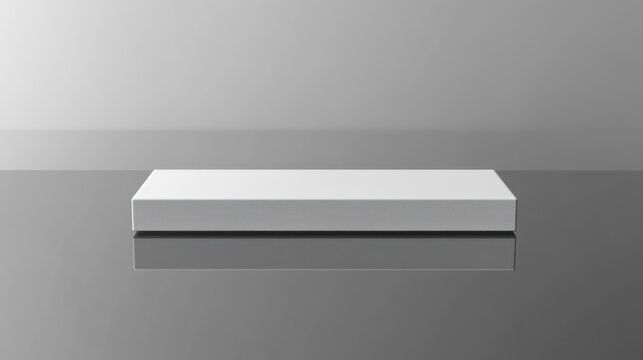 Blank white rectangular podium