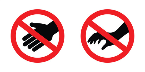 Hand forbidden sign, no entry, do not touch, don't push, off limits, vector icon