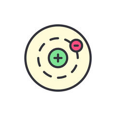 Atomic Structure Representation With Positive And Negative Charges Orbiting