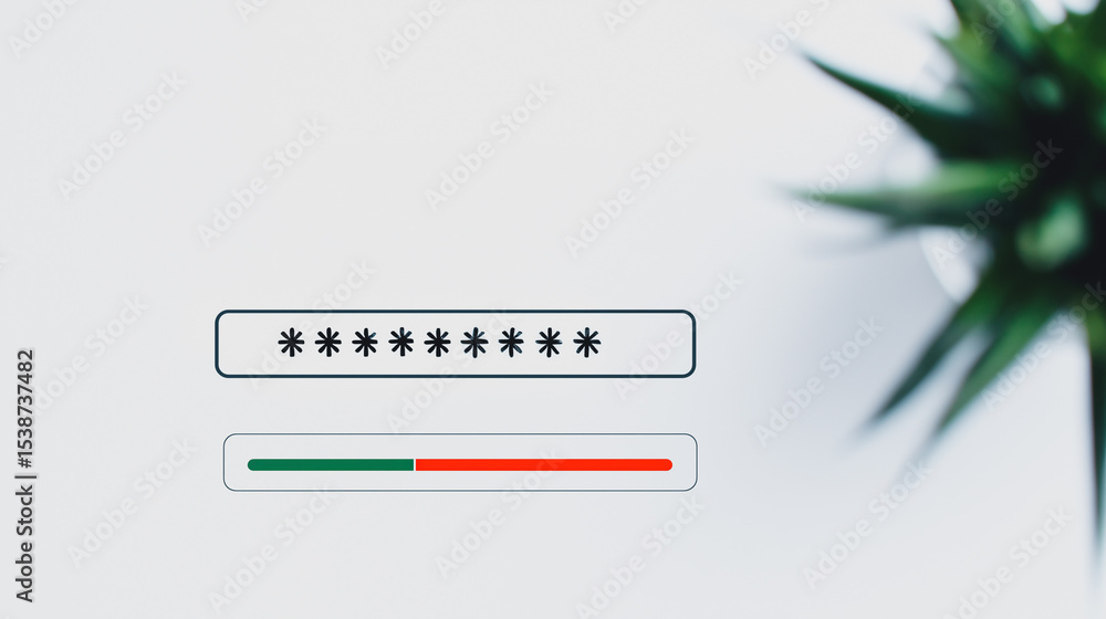 Poster secured access: a close-up shot of a login interface with masked characters in a password field, acc