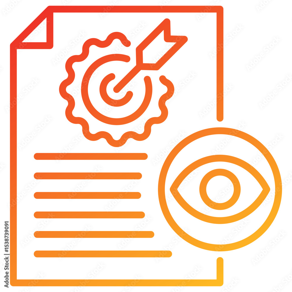Poster objectivity line gradient icon
