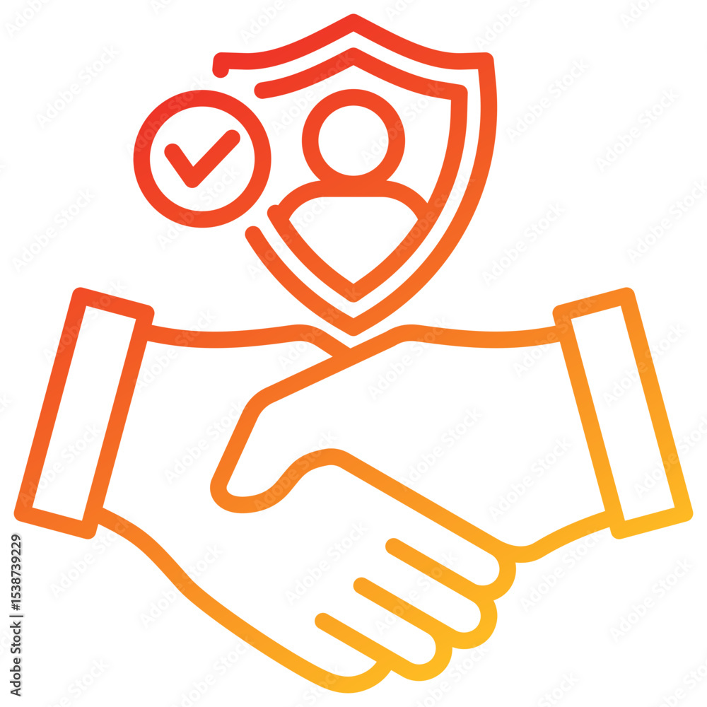 Poster trustworthiness line gradient icon