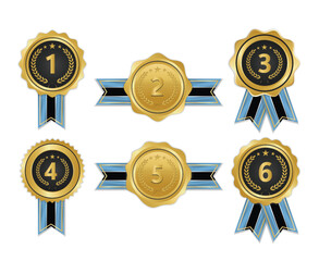 Golden award medal with botswana flag ribbons for winners