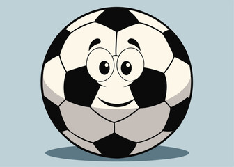 Soccer Football Ball mascot logo design Minimal Flat Line Outline Stroke Icon Pictogram Symbol 