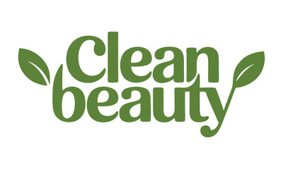 Fototapeta premium Cleanbeauty logo featuring leaves, promoting natural beauty.