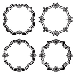 Hand Drawn Decorative Fern Floral Border Set Collection
