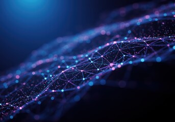 Digital interface displaying data and network connections. Internet security and global communication technology concept. Network business infographics background for banner or post.